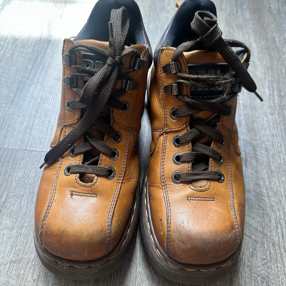 Vintage Dr Martens 8544 Leather Boots Orange US Size 7 90s Made‎ in England Y2K